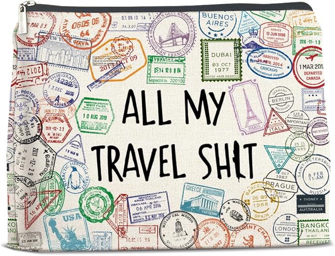 LyoGao Funny Travel Gifts for Women Makeup Bag, Travel Essentials Cosmetic Bag Toiletry Bags Gift for Travelers Girls Trip