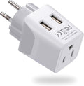 Ceptics Israel, Palestine Travel Adapter Plug with Dual USB - Usa Input - Type H - Ultra Compact - Perfect for Cell Phones, Laptop, Camera Chargers, iWatch, iPhone and More (CTU-14)