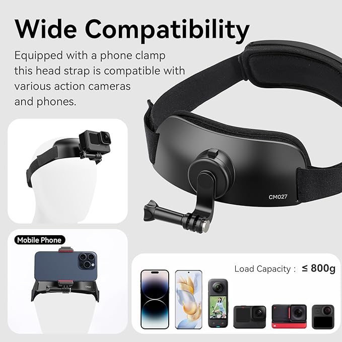 ULANZI Phone Chest and Head Mount Kit for POV Sets - Hands Free Phone Holder Support Vertical Shots, Compatible with iPhone, GoPro Hero, DJI Osmo Action, Insta360, Smartphones