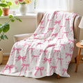 Wajade Pink Bow Blanket for Girls Kids- Pink Bow Blanket Gifts for Girls Women Birthday for Kids Teens Child Toddler Throw 50"x60"