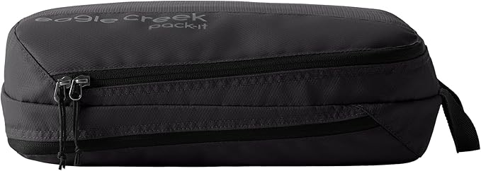 Eagle Creek Pack-It Reveal Clean/Dirty Cube M - Water-Resistant Dual Compartment Packing Cube With Internal Divider for Clean & Dirty Clothes - Travel Essentials - Black