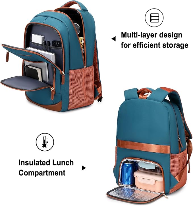 BOVIP Travel Backpack For Men Women,40L Carry On Backpack Flight Approved,TSA Personal Item Travel Bag Fits 17 Inch Laptop,Business Weekender Overnight Daypack Dark Green