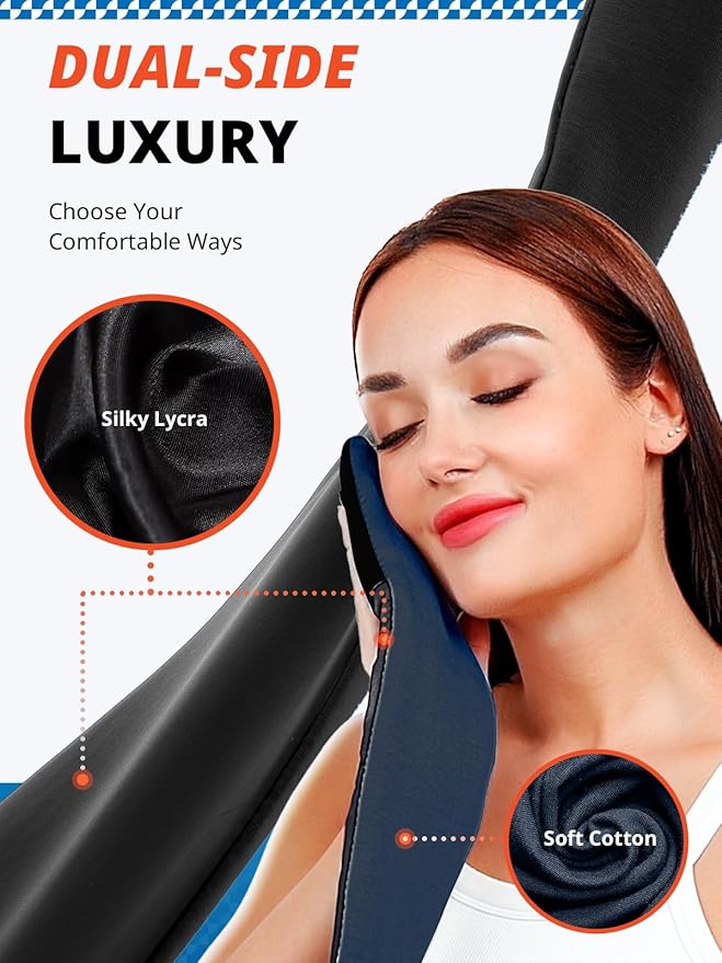 SARISUN Sleep Mask, Eye Mask for Sleeping, Upgrade Double Side Blackout Eye Cover for Women Men, Light Blocking Wider Adjustable Band for Side Sleeper, Travel, Nap, Ultra-Soft, Yoga, Relief Eye, Black