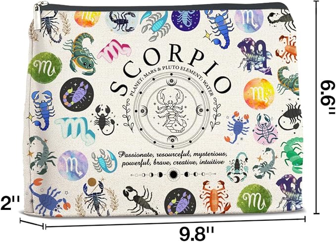 LyoGao Scorpio Gifts for Women, Scorpio Zodiac Makeup Bag, Scorpio Birthday Gifts for Women Astrology Lovers