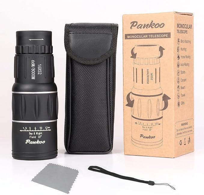 16X52 Monocular, Birthday Gifts for Men Dad Husband Him, Telescope High Powered for Adults, 2023 Power Prism Compact Monoculars for Adults Kids, Gadgets for Men, Valentines Gifts Ideas