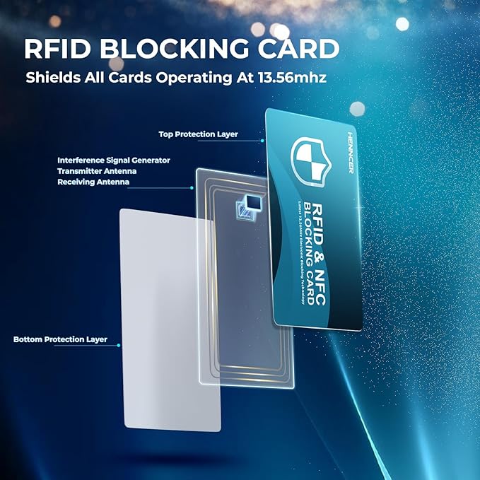 NEW RFID Blocking Card,10 Pack Fuss Protection for Entire Wallet Shield, Credit Card Protector NFC Bank Debit Blocker, Identity Theft Prevention for Passport Travel Security (10, Blue)