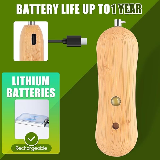 Personal Safety Alarm,Self Defense Keychain,Gifts for Girls,Strobe Light,Rechargeable Portable,Emergency Safety Alarm for Women, Men, Children, Elderly（Wooden）