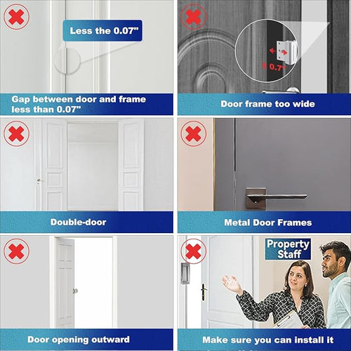 2Pack Door Reinforcement Lock Withstands 800lbs of Force - Black Extra Proof Door Lock for Kids Safety Drilling Required,Prevents Unauthorized Entry,Add a Door Security Locks for Home Safety & Privacy