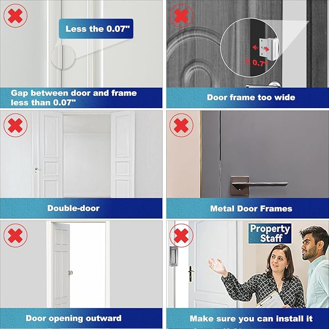 Door Reinforcement Lock Withstands 800lbs of Force - Black Extra Proof Door Lock for Kids Safety Drilling Required, Prevents Unauthorized Entry,Add a Door Security Lock for Home Safety & Privacy
