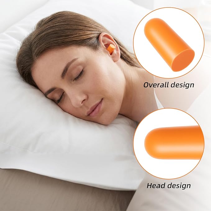 Nogeqi 50 Pair 32dB Ear Plugs Individually Wrapped, Disposable Ear Plugs for Noise Reduction Comfortable Soft Foam Ear Plug for Sleeping Work Safety Hearing Travel Concert High Decibel