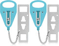 Sturdy Portable Door Lock Teal -2 Pack Door Locks for Additional Privacy and Safety in Hotel, Apartment,and Prevent Unauthorized Entry for Family Trip or Traveling Alone Home Dorms