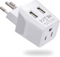 Ceptics Switzerland Travel Adapter Plug with Dual USB + Usa Input - Type J - Ultra Compact - Safe Grounded for Laptops, Cell Phones, Chargers, Camera and More (CTU-11A )