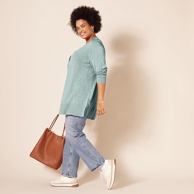 Amazon Essentials Women's Lightweight Long Sleeve Open-Front Cardigan Sweater (Available in Plus Size)