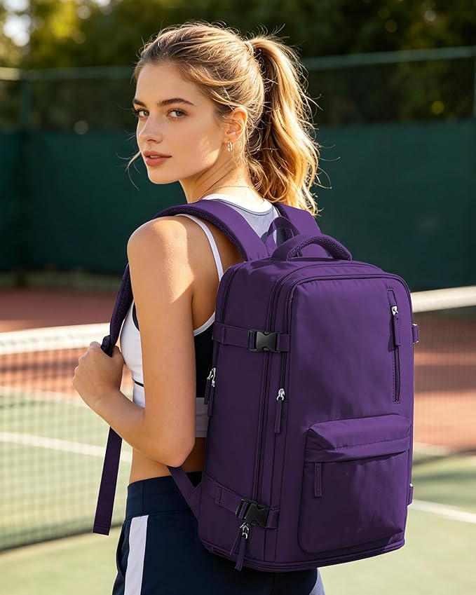 VGCUB Carry on Travel Backpack for Women Men Large Laptop Gym Work Frontier Airlines Personal Item Bag Business Airport Lightweight Backpack Flight Approved Mochilas de Viaje, Dark Purple