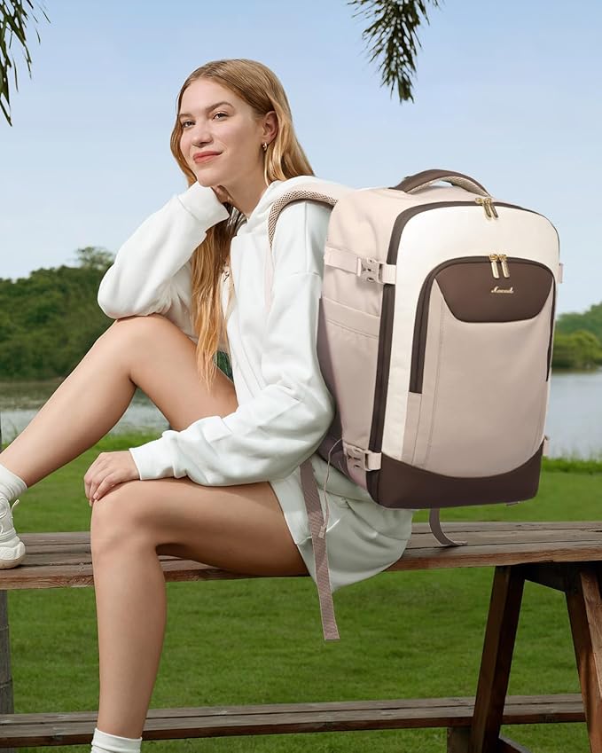 LOVEVOOK 40L Travel Backpack for Women Men, Large Carry on Backpack for Airplanes TSA Personal Item Travel Bag fits 15.6" Laptop, Waterproof Weekender Essentials Airline Approved with 2 Packing Cubes