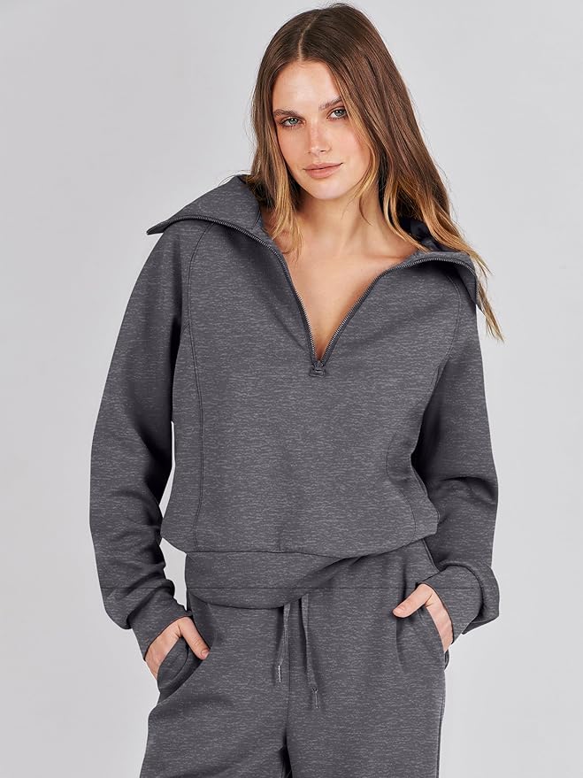 ANRABESS Women 2 Piece Outfits 2025 Fall Fashion Airport Wide Leg Pants Lounge Set Leisure Travel Vacation Clothes Sweatsuits