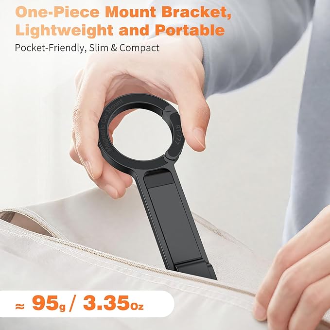 Jiunai compatible with MagSafe Tripod Stand Adjustable Magnetic Alloy Phone Carabiner Phone Holder Tripod for iPhone 17 Pro Max 16 15 14 Phone Stand for Vlog Gym Airplane Travel Essentials Accessories