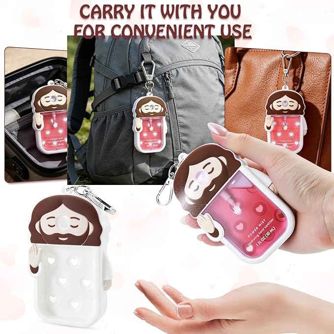 Silicone Case Compatible with Touchland Hand Sanitizer Spray, Touchland Case with Keychain, Protective Case for Power & Glow Mist 1 FL Oz/30ML, Hand Sanitizer Spray Accessory for Mother's Day(White)