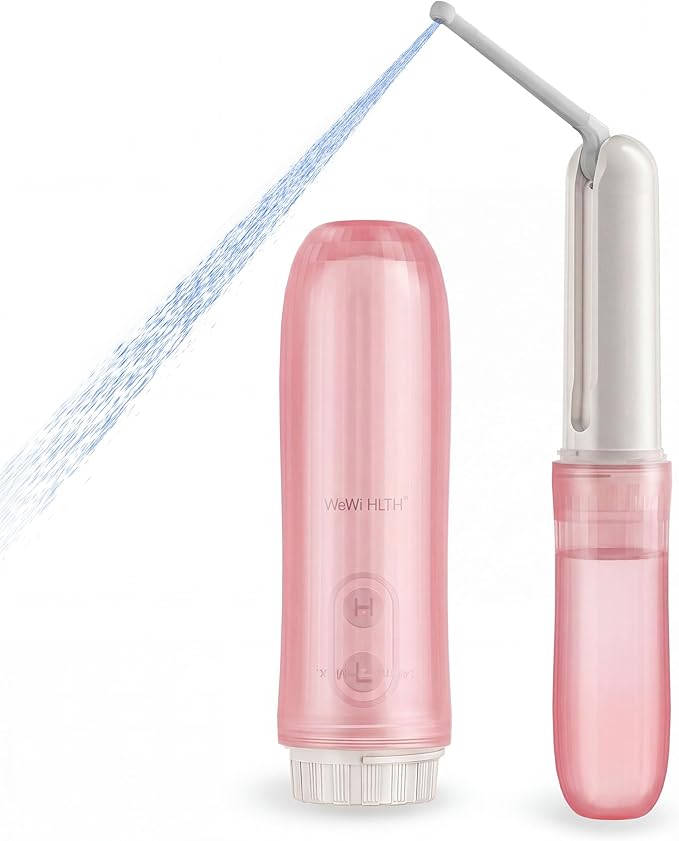 Portable Electric Bidet Sprayer - Handheld Travel Bidet with 2 Pressure Modes - Waterproof Foldable Pocket-Sized & Cordless for Bathroom Ultimate Personal Hygiene Cleaning at Home and Camping - Pink