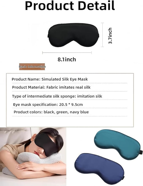 1 Pack Double-Sided Mulberry Silk Eye Mask, Adjustable Ear-Hook Design Cool Breathable Sleep Mask, Non-stifling Eye Cover for Side Sleeping(Green)