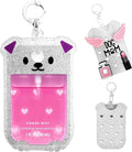 Puppy Silicone Case for Touchland Hand Sanitizer Spray 1 floz (30ml), Cute Dog Cover with Keychain & 5 Charms