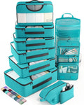 Veken 10 Set Packing Cubes for Travel Essentials, Suitcase Organizer Bags in 4 Sizes, Carry-On Luggage Accessories with Large Laundry Bag & Passport Holder, Must-Have for Airplane, Road Trip & Camping