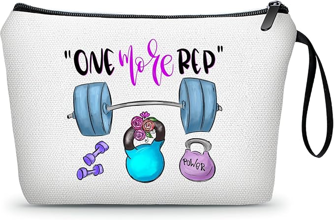 Workout Gym Exercise Gifts for Fitness Lovers Personal Trainer Women Female Girl Friends Sister Coworker Cosmetic Makeup Bag