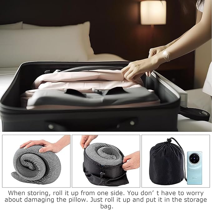 WEERSHUN Travel Pillows for Airplanes,2024 New Travel Pillow,Travel Neck Pillow Airplane Memory Foam Travel Pillow Neck Pillow for Traveling Suitable for Airplanes,Offices and Cars
