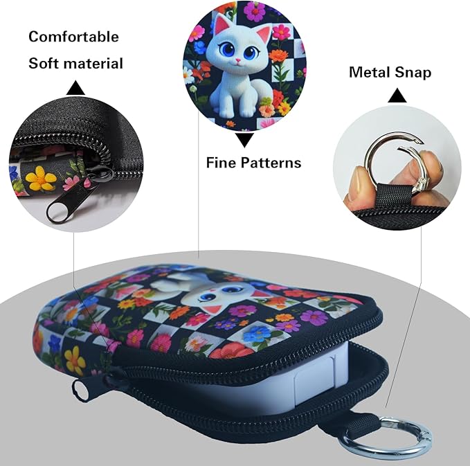 Neoprene Hand Sanitizer Holder Compatible with Touchland, Shockproof Protective Sleeve with Zipper & Snap Hook, Travel Case