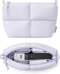 Comfyable Puffy Electronics Organizer Travel Case, Cute Tech Pouch for Women Men, Cable Storage Bag for Charger, Phone, Power Bank, Cord, Compact Tech Accessories Pouch, Lavender