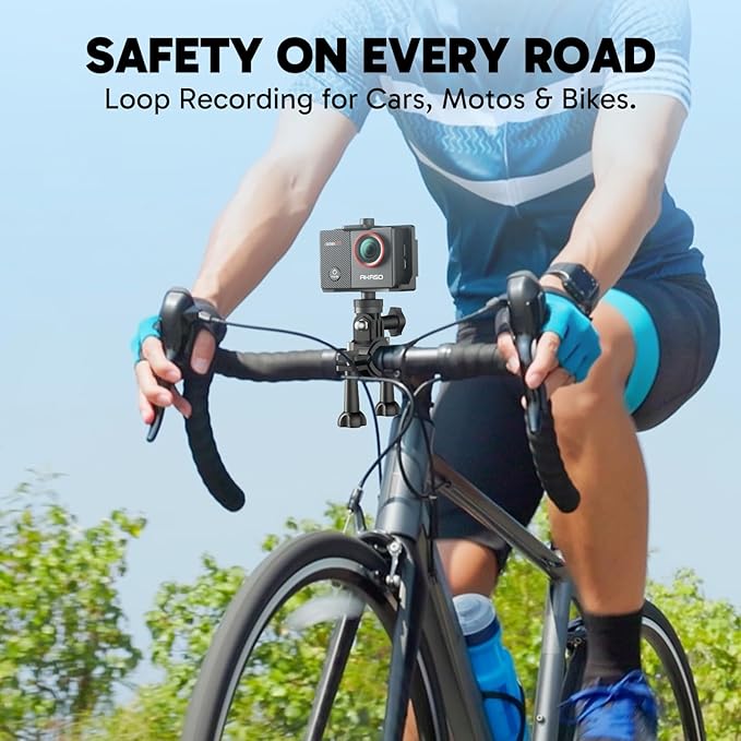AKASO EK7000 Pro 4K30fps Action Camera with 64GB MicroSDXC U3 Memory Card Accessories Kit Bundle Ultra HD 131FT Waterproof Camera EIS WiFi Remote Control 5X Zoom Underwater Camera