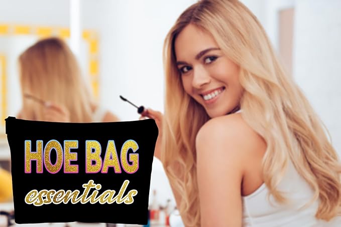 ZUYUROU Funny Gifts for Women, Friends, Hostess Gift Ideas Cool Gifts for Women Girls Birthday Gift Ideas Gag gifts Girls Weekend Overnight Fun Makeup Travel Bag Cosmetic Bag - Golden