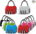 Moxweyeni 10 Pcs Digit Combinations Padlock Safe Cipher Lock Mini Combination Resettable Number for Suitcases Luggage Briefcases Computer Bags (Modern Style,Multicolor)