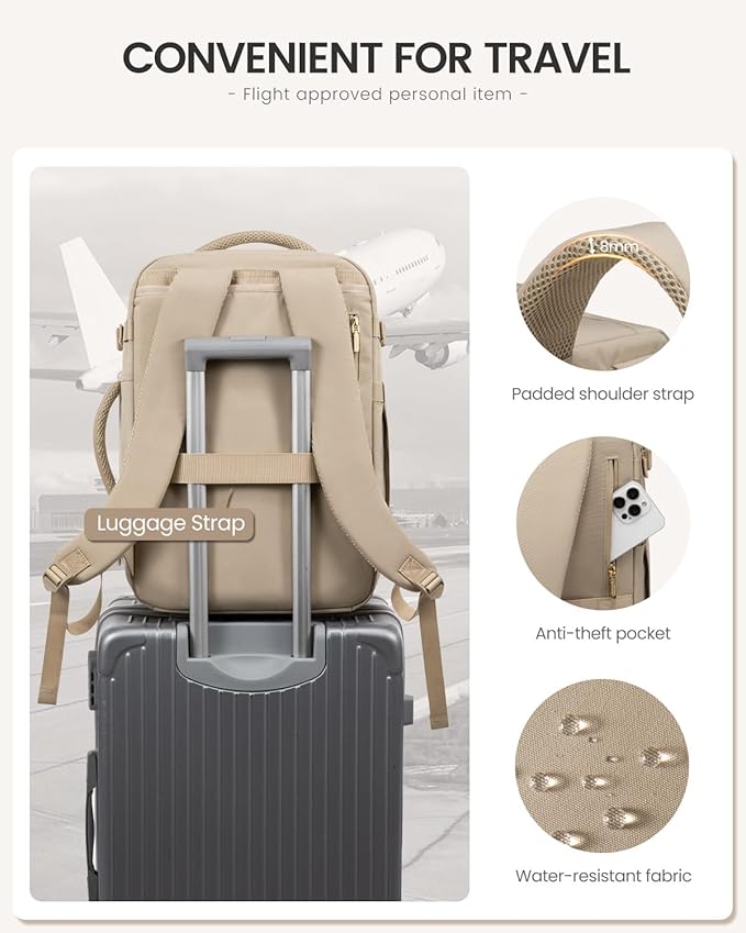 LOVEVOOK 40L Travel Backpack for Women Men, Large Carry on Backpack for Airplanes TSA Personal Item Travel Bag fits 15.6" Laptop, Waterproof Weekender Essentials Airline Approved with 2 Packing Cubes