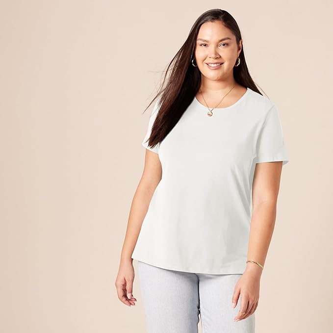 Amazon Essentials Women's Regular-Fit Short-Sleeve T-Shirt (Crewneck and V-Neck Options), Multipacks