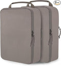 Extra Large Compression Packing Cubes for Travel Essentials, 2 Set Expandable Travel Cubes for Packing Compression Bags Luggage Suitcase Organizer, Khaki