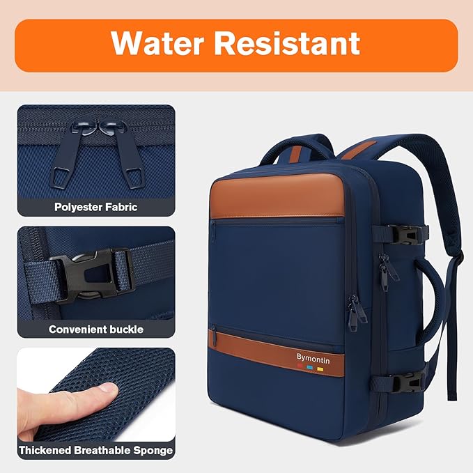 Smart Suitcase-style Laptop Backpack, 25L / 35L Practical Travel Bag for Work, Leisure & Flight, Luggage-Style Commuter Pack (Navy, 35L)