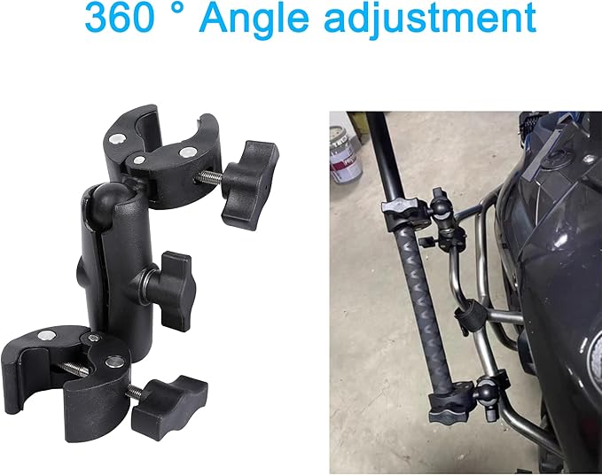 Motorcycle Mount kit for Insta360 One X5 X4 X3 X2 RS DJI OSMO 360 GoPro MAX 2- Double Clamps Handlebar Holder with 155cm Selfie Stick for Motorcycle and Bicycle Riding Records
