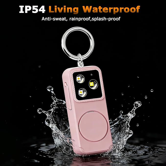 Keychain Personal Safety Alarm for Women, Rechargeable 150dB Alarm with Strobe Light, Pull Pin Emergency Siren for Walking, Running, Night Out, Parking Lots, Travel and Everyday Carry