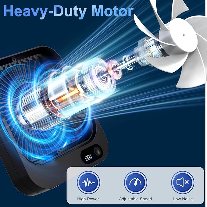 Cruise Fan, Cruise Approved Magnetic Fan, Upgraded 5000mAh Rechargeable & Plug-In, Cruise Must Haves Essentials 2026, 5-Speed Adjustable Portable Travel Fan Magnetically Cabin Ceiling Airplane RV