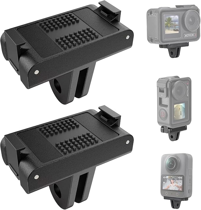 2 Pack Magnetic Quick Release Adapter Mount Base for DJI Action 5 Pro, Quick-Release Extension Bracket for Osmo Action 4/3/OSMO 360 Accessories with Dual-Claws