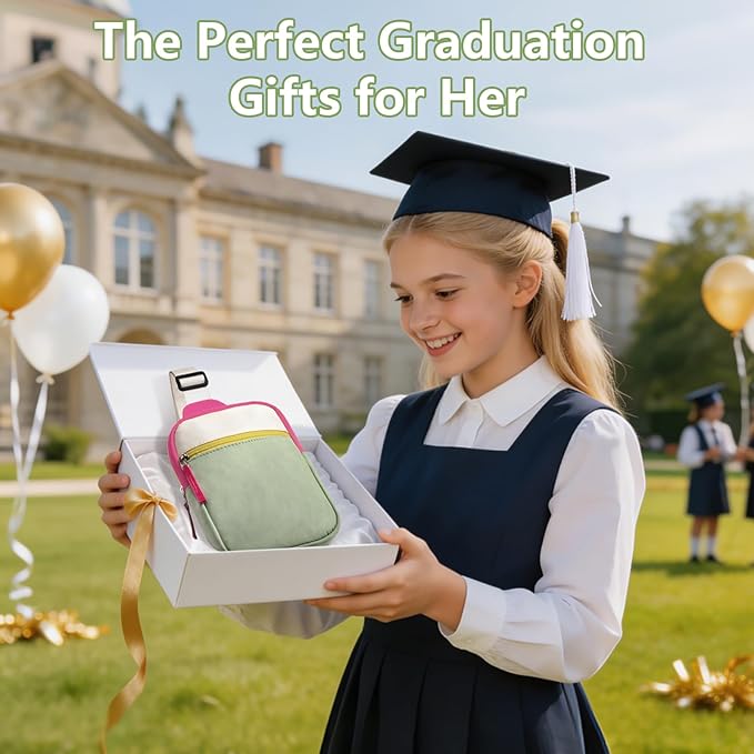 Mothers Day Gifts for Daughter, Birthday Graduation Gifts for 8 9 10 11 12 Year Old Teens Girls Her,Fanny Pack Sling Crossbody Bag Belt Bags Purse, Preppy Teen Girl Gift Trendy Stuff Travel Essentials