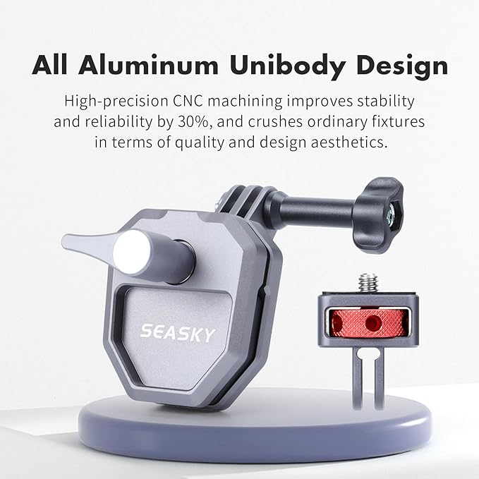 SEASKY M02 Motorcycle Windscreen Clamp Mount Motorbike Accessories for Gopro Hero 13 12 11 10 9 8 for DJI Action 5 4 3 2 OSMO 360 for insta360 X5 X4 X3 Ace Pro 2 Action Camera All Aluminum Metal