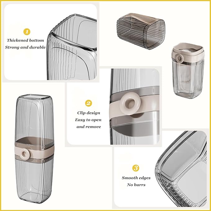 Toothbrush Travel Case, Portable Travel Toothbrush Holder, Multifunctional Dustproof Toothbrush Cover, Suitable for Trip Home Camping Dust-Proof and Sanitary