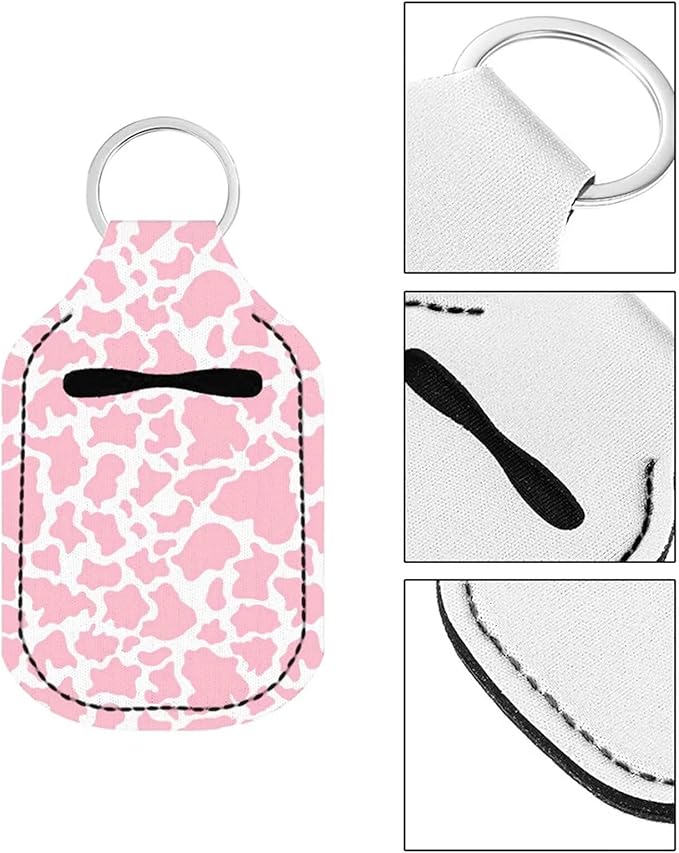 Suobstales 3Pcs Travel Bottles Keychain Holder Set,Travel Bottle Sleeves+Neoprene Chapstick Holders+Lanyard Keychain