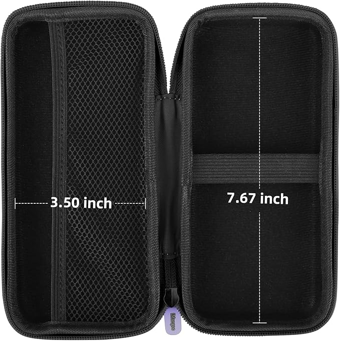 iMangoo Travel Essential Electronics Organizer Pouch Charger Case, Shockproof Dual Zipper Power Bank Cables Tech Accessories Purse, Men & Women Travel Must Have Storage Bag, 8.5x4.5x2 inch Purple