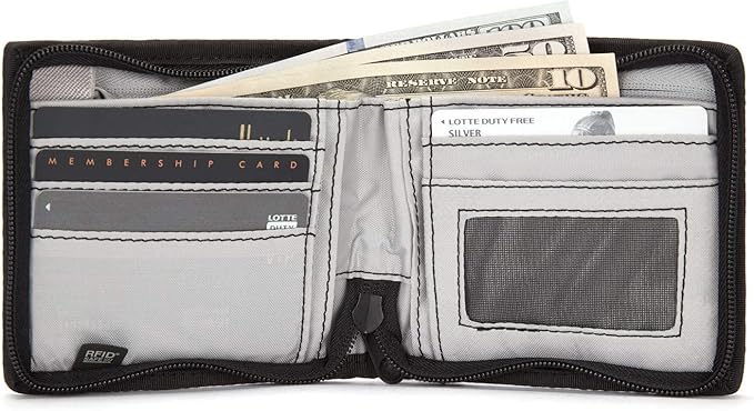 Pacsafe Rfidsafe Z100 Rfid Blocking Bi-fold Black Travel Wallet, Black