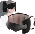 Travel Pillow for Airplane, Travel Pillow with Seat Strap and 3D Eye Mask to Firm Head, 360°Support Headrest No Bobblehead, Travel Essentials for Long Flight,Car Road Trip,Mottled Red