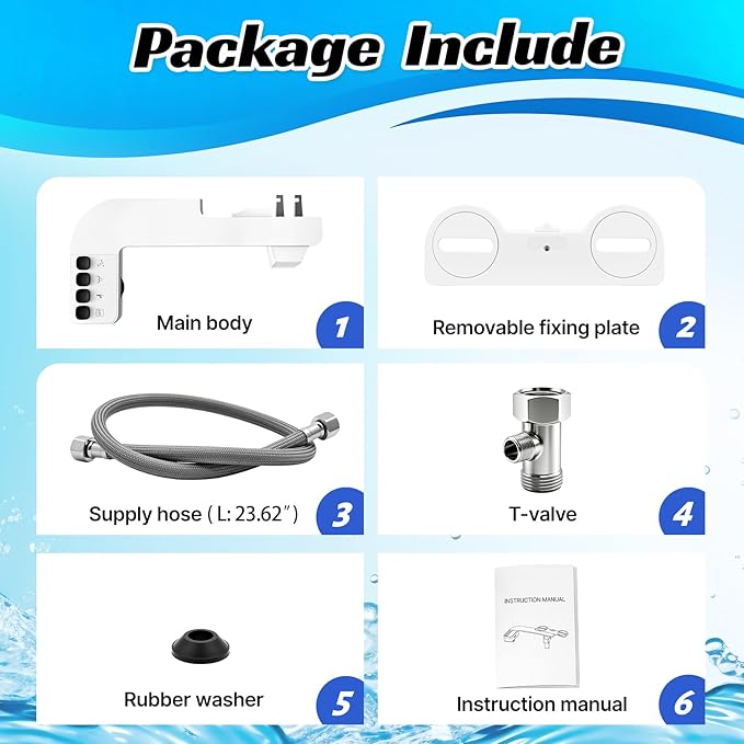 Bidet Attachment for Toilet Non-Electric,Ultra-Slim Self-Cleaning Toilet Bidet with Foldable Dual Nozzles,Adjustable Water Pressure for Rear and Feminine Wash(White)