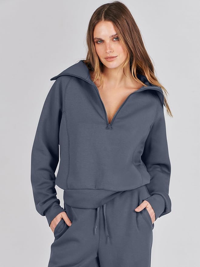 ANRABESS Women 2 Piece Outfits 2025 Fall Fashion Airport Wide Leg Pants Lounge Set Leisure Travel Vacation Clothes Sweatsuits